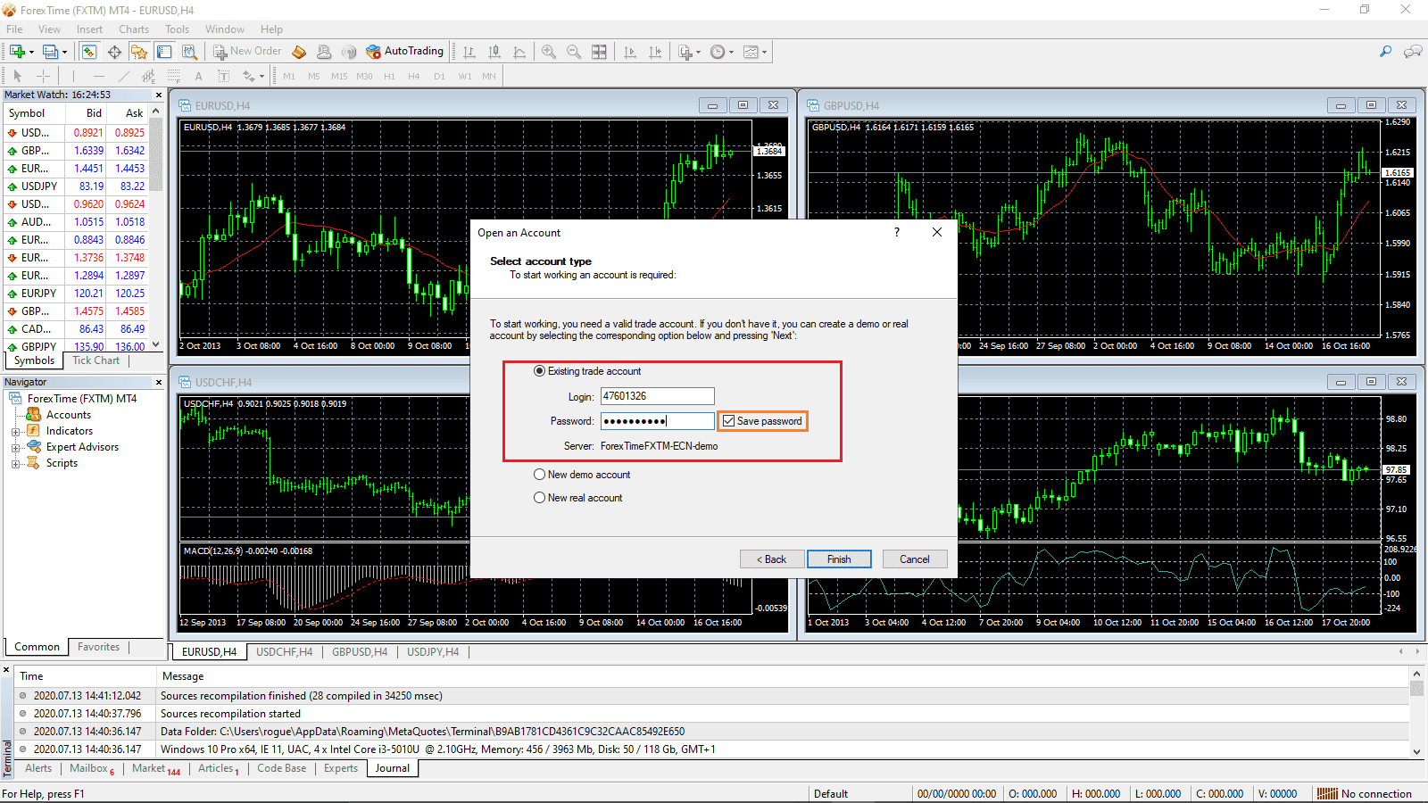 Seleziona il tipo di conto Seleziona il tipo di conto